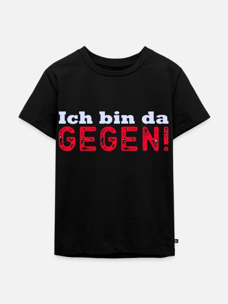 Ich bin dagegen! - Kinder Premium Bio T-Shirt - Schwarz