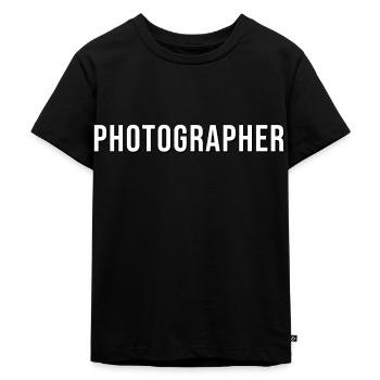 Photograph - Kinder Premium Bio T-Shirt - Schwarz - Vorne - Mikhail (115cm)
