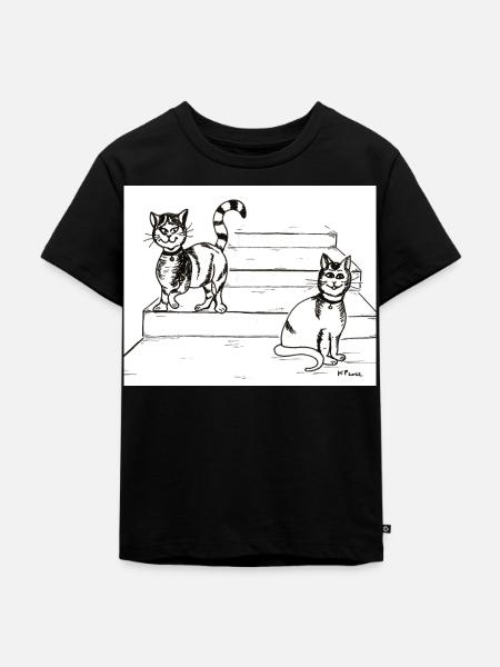 Katzenfreunde - Kinder Premium Bio T-Shirt - Schwarz