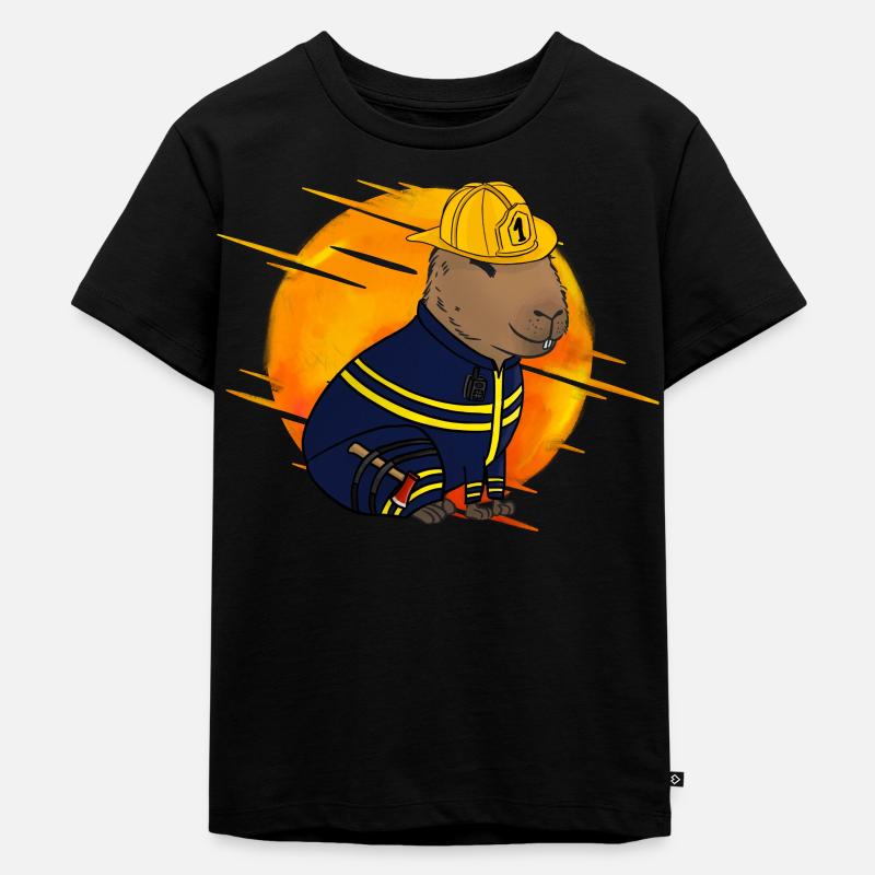 Pompier Capybara - T-shirt Premium bio Enfant - noir