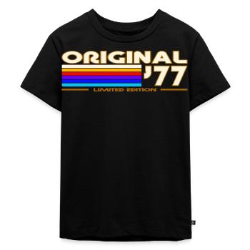 Original 77 Rainbow Retro - Kids Premium Organic T-Shirt - black - Front - Mikhail (115cm)