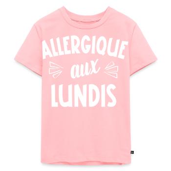 allergique aux lundis - T-shirt Premium bio Enfant - rose - Devant - AI Model Kid Female (0cm)