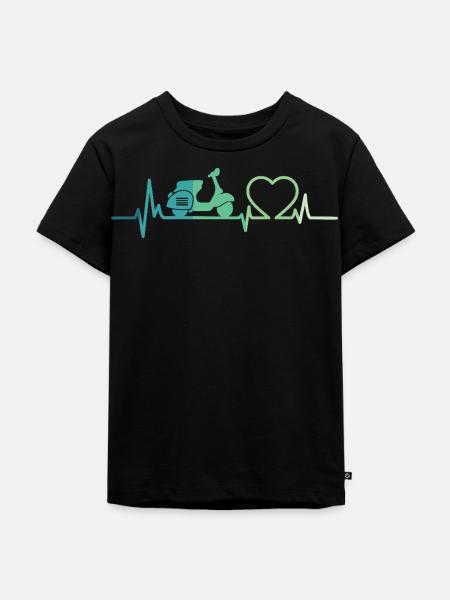 Heartbeat Roller Motor Roller - Kinder Premium Bio T-Shirt - Schwarz