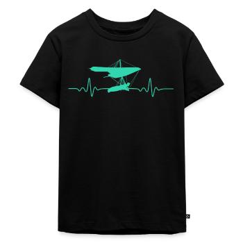 HEARTBEAT HANG GLIDER DRAGON FLYER GIFT - Kids Premium Organic T-Shirt - black - Front - Mikhail (115cm)