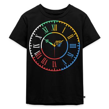 Horloge Chiffres Romains - T-shirt Premium bio Enfant - noir - Devant - Mikhail (115cm)