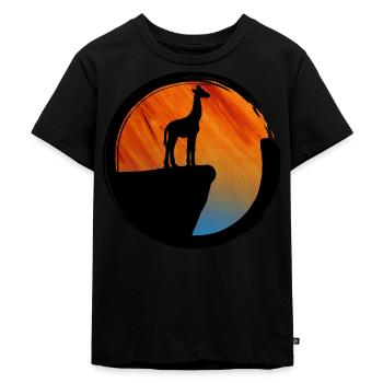 Giraffe Sunset Silhouette - T-shirt Premium bio Enfant - noir - Devant - Mikhail (115cm)