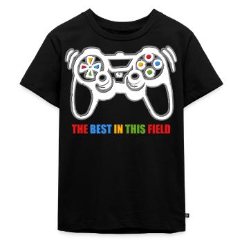 Spielkonsolen-Spieler - Kinder Premium Bio T-Shirt - Schwarz - Vorne - Mikhail (115cm)