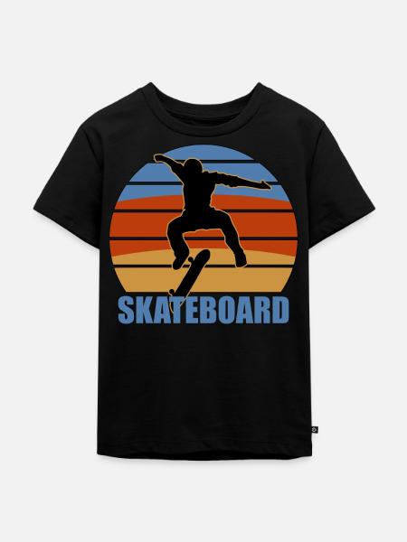 Skateboarder Retro Vintage design Skateboarding - Kinder Premium Bio T-Shirt - Schwarz