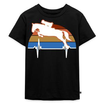 cheval islandais, cheval sauvage, cheval de dressa - T-shirt Premium bio Enfant - noir - Devant - Mikhail (115cm)