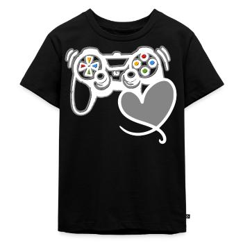 Spielkonsole Gamer Valentinstag Geschenk - Kinder Premium Bio T-Shirt - Schwarz - Vorne - Mikhail (115cm)