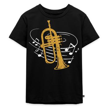 Flugelhorn Player Sheet Music Flugelhornist - Kids Premium Organic T-Shirt - black - Front - Mikhail (115cm)