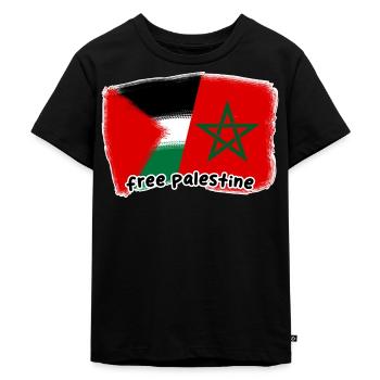 Befreit Palästina Marokko - Kinder Premium Bio T-Shirt - Schwarz - Vorne - Mikhail (115cm)