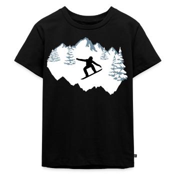 Snowboarder, Snowboard, Snowboard - T-shirt Premium bio Enfant - noir - Devant - Mikhail (115cm)