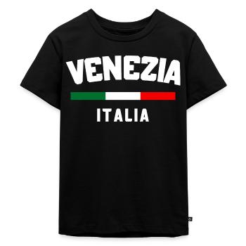 Venezia Italy T Shirt - Venezia Italia Tee - T-shirt Premium bio Enfant - noir - Devant - Mikhail (115cm)