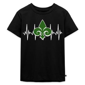 Fleur de Lis Lys Herzschlag - Kinder Premium Bio T-Shirt - Schwarz - Vorne - Mikhail (115cm)