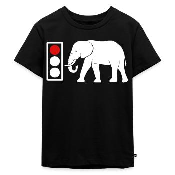 Afrikanischer Elefantenstoßzahn Zoo rotes Feuer - Kinder Premium Bio T-Shirt - Schwarz - Vorne - Mikhail (115cm)