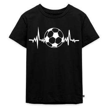 Ballon de Foot Battement de Coeur - T-shirt Premium bio Enfant - noir - Devant - Mikhail (115cm)