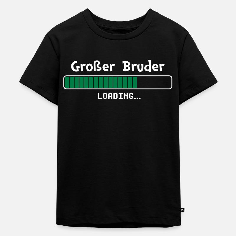 Großer Bruder loading - Kinder Premium Bio T-Shirt - Schwarz