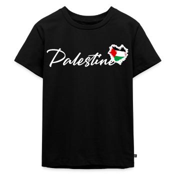 Dawlat Filastin Palestinian Flag Heart Palestine - T-shirt Premium bio Enfant - noir - Devant - Mikhail (115cm)