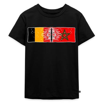 Maroc Belgique Drapeau Marocain ey Belge - T-shirt Premium bio Enfant - noir - Devant - Mikhail (115cm)