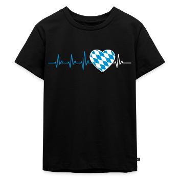 HEARTBEAT BAVARIA BAVARIAN HEART BLASON CADEAU - T-shirt Premium bio Enfant - noir - Devant - Mikhail (115cm)