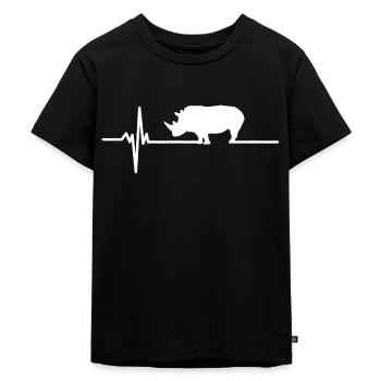 Save the Rhino Day Heartbeat Support Wildlife Gift - T-shirt Premium bio Enfant - noir - Devant - Mikhail (115cm)
