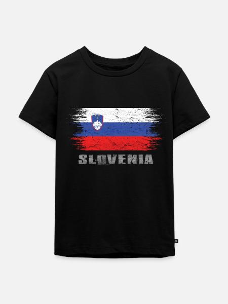 Slowenien - Kinder Premium Bio T-Shirt - Schwarz