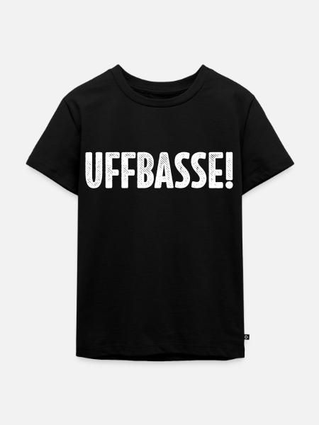 UFFBASSE! UFFBASSE | DIALEKT HESSISCH PFÄLZISCH - Kinder Premium Bio T-Shirt - Schwarz