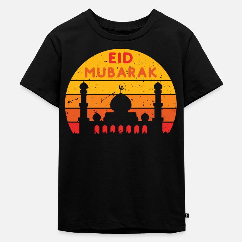 Ramadan Eid Mubarak Sunset Colors - Kinder Premium Bio T-Shirt - Schwarz