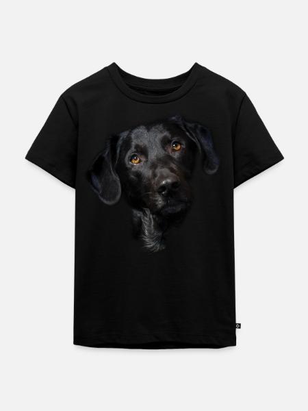 Schwarzes Labrador-Hundegesicht - Kinder Premium Bio T-Shirt - Schwarz