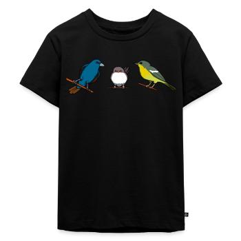 Vogel Natur Tiere Liebe Wellensittich Geschenk - Kinder Premium Bio T-Shirt - Schwarz - Vorne - Mikhail (115cm)