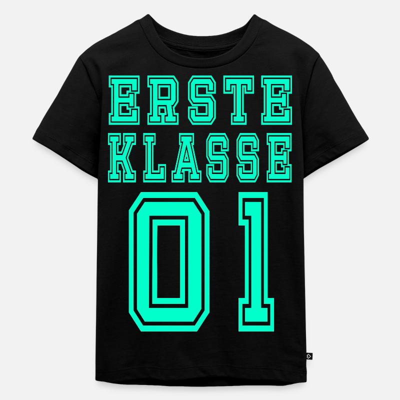 Erste Klasse Einschulung Schulanfang Schulkind - Kinder Premium Bio T-Shirt - Schwarz