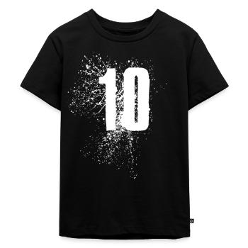 10 Zehn Geburtstag - Kinder Premium Bio T-Shirt - Schwarz - Vorne - Mikhail (115cm)