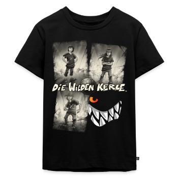 Die Wilden Kerle Quartett Vintage - Kinder Premium Bio T-Shirt - Schwarz - Vorne - Mikhail (115cm)
