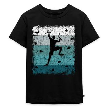 Vintage Bouldern Boulderer Geschenk - Kinder Premium Bio T-Shirt - Schwarz - Vorne - Mikhail (115cm)
