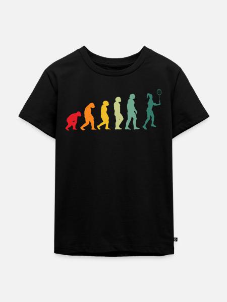 Badminton Evolution Badmintonspieler - Kinder Premium Bio T-Shirt - Schwarz