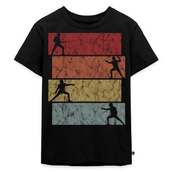 Sword fencing fencer fencer foil sword - Kids Premium Organic T-Shirt - black - Front - Mikhail (115cm)