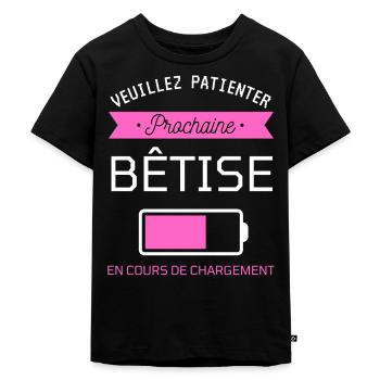 PROCHAINE BÊTISE cadeau humour - T-shirt Premium bio Enfant - noir - Devant - Mikhail (115cm)