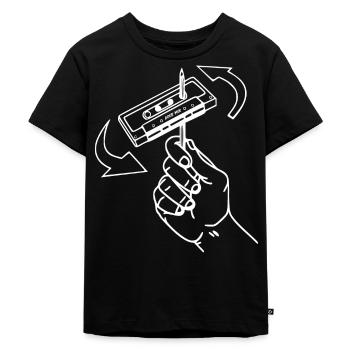 Casette Audio Rétro des années 80 - T-shirt Premium bio Enfant - noir - Devant - Mikhail (115cm)