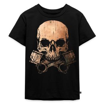 Piston Skull - Screwdriver - Mechanic - Copper - Kids Premium Organic T-Shirt - black - Front - Mikhail (115cm)