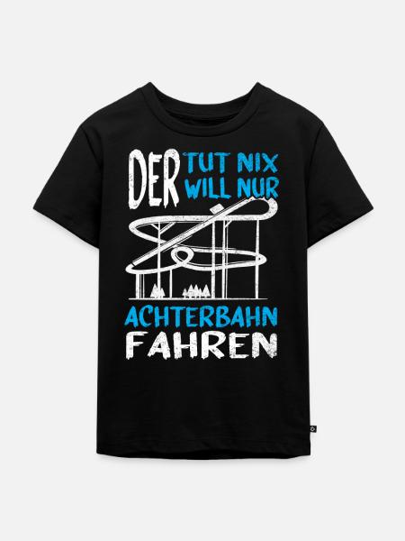 Achterbahn Freizeitpark Rollercoaster - Kinder Premium Bio T-Shirt - Schwarz