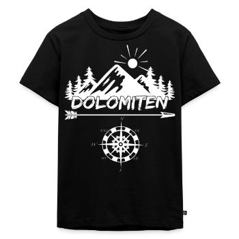 Dolomiten - Kinder Premium Bio T-Shirt - Schwarz - Vorne - Mikhail (115cm)