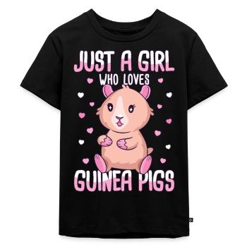 Doux Cochon d’Inde Disant Motif Fille - T-shirt Premium bio Enfant - noir - Devant - Mikhail (115cm)