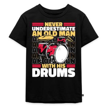 Schlagzeug Drummer Drum Schlagzeuger - Kinder Premium Bio T-Shirt - Schwarz - Vorne - Mikhail (115cm)