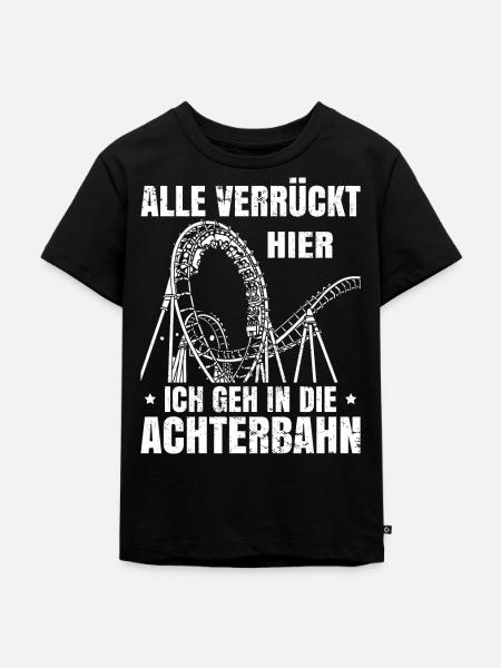 Achterbahn Freizeitpark Rollercoaster - Kinder Premium Bio T-Shirt - Schwarz