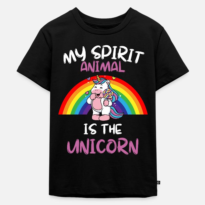 Fantasy Tier Magische Kreatur Geschenk Einhorn - Kinder Premium Bio T-Shirt - Schwarz