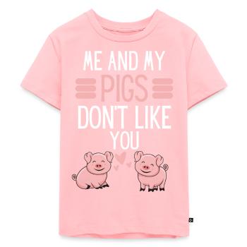 Cadeau drôle d’éleveur d’animaux de ferme - T-shirt Premium bio Enfant - rose - Devant - AI Model Kid Female (0cm)