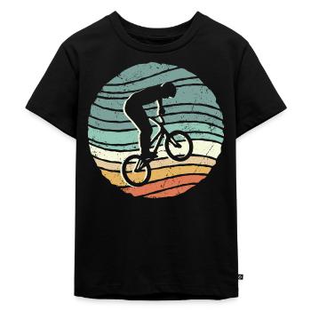 BMX Bike Rider rétro vintage Cascade BMX - T-shirt Premium bio Enfant - noir - Devant - Mikhail (115cm)