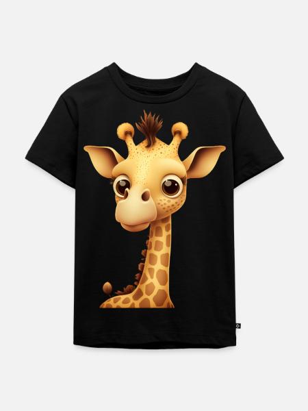 giraffe - Kinder Premium Bio T-Shirt - Schwarz