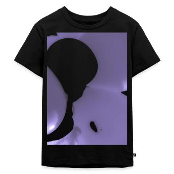 Eine magische Silhouette auf violettem dunklem Hintergrund - Kinder Premium Bio T-Shirt - Schwarz - Vorne - Mikhail (115cm)